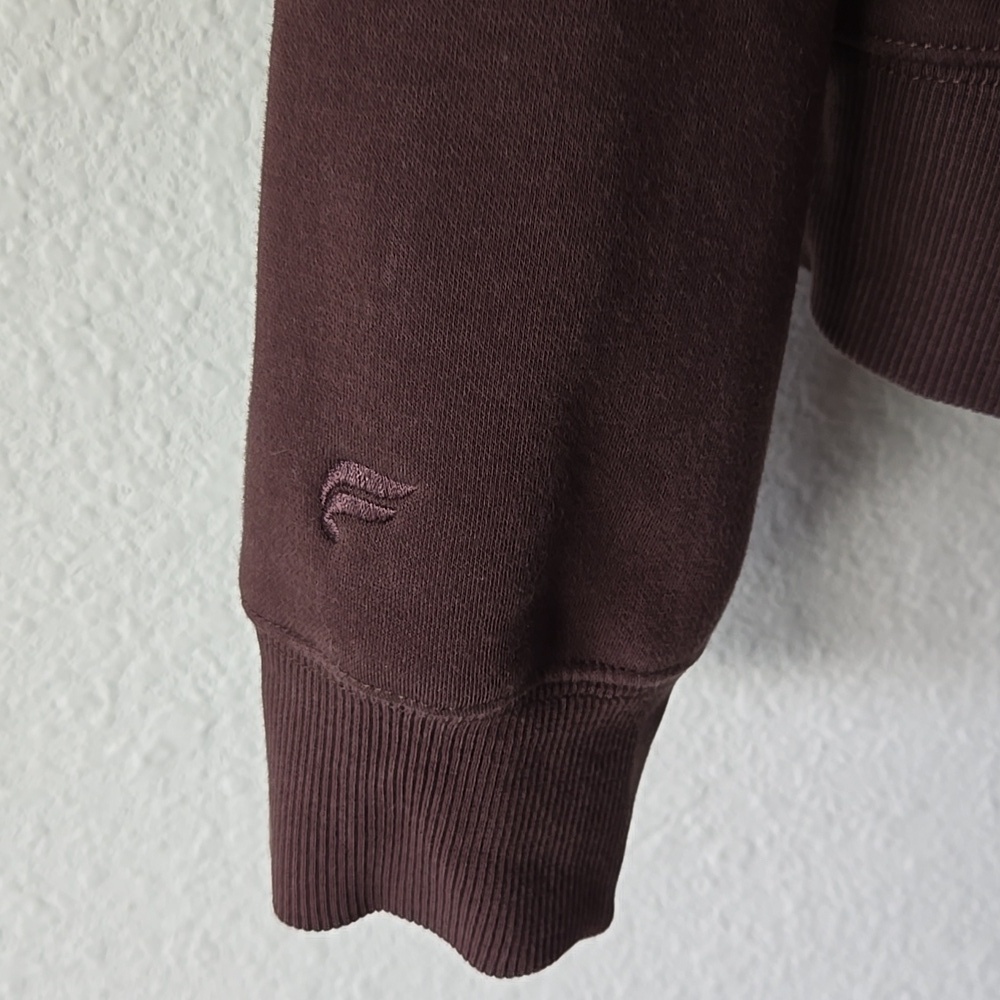 Fabletics Athletic Chocolate Brown Pullover Quarter Zip Sweatshirt Size XL - Picture 6 of 6